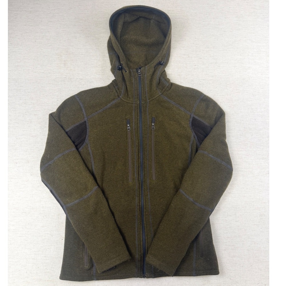 Kuhl Interceptr Alfpaca Kashmira Mens Medium Olive Green Full Zip Jacket